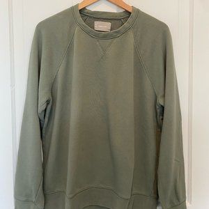 Everlane Unisex French Terry Crew Sweater Sage Green sz L
